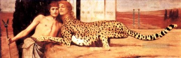 Femme léopard Peinture à l'huile